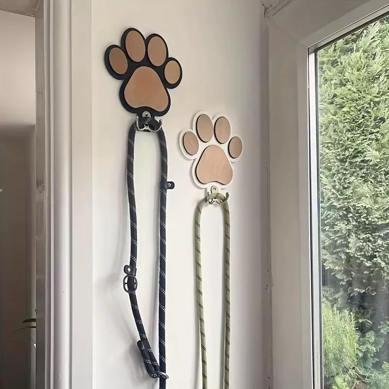 Household Fashion Wooden Foot Paw Print Hook