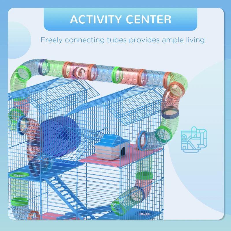 18.5inch  5 Tier Hamster Cage With Tubes And Tunnels
