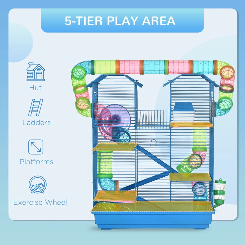 18.5inch  5 Tier Hamster Cage With Tubes And Tunnels